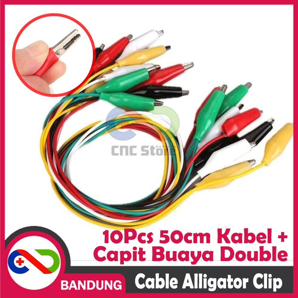 10 SET 10PCS KABEL CAPIT BUAYA ALLIGATOR ALIGATOR CLIP DOUBLE HEAD 50CM