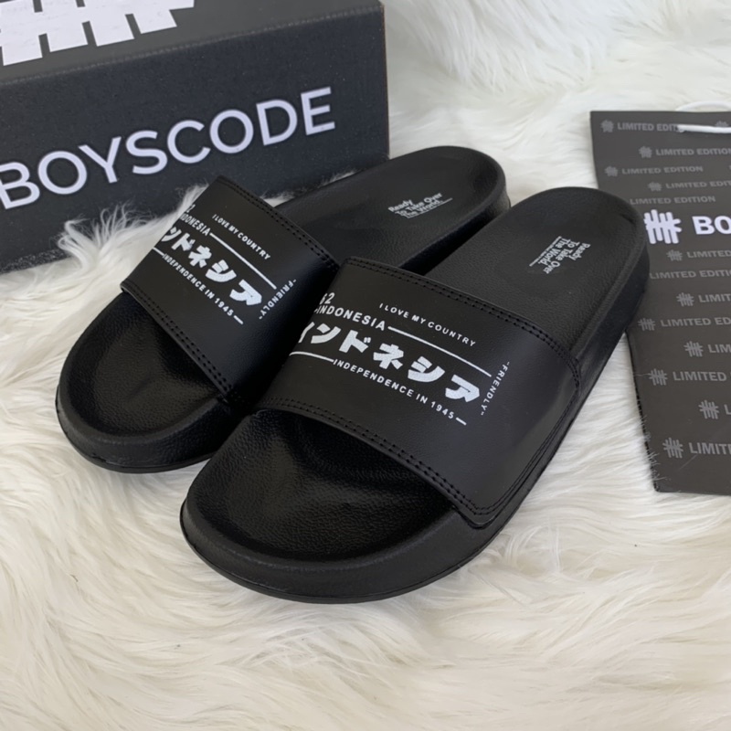 [BOYSCODE] Sendal Selop Distro Terbaru Kanji Indonesia TYPE 14 / Sendal Slide Pria / Sendal Flip Flop