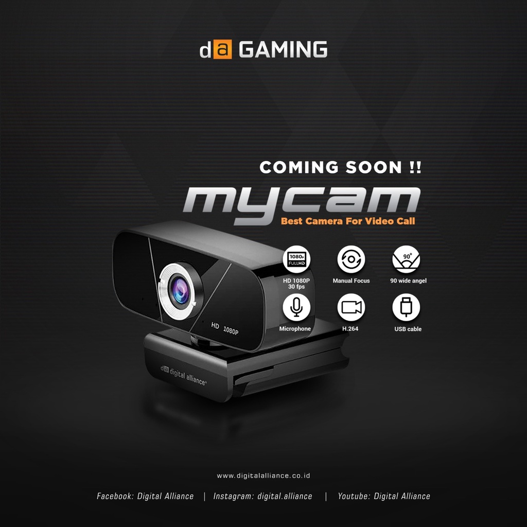 Digital Alliance HEADSET WEBCAM BUNDLING (Headset Vivid RGB Light + Mycam 1080p HD