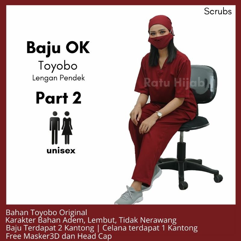 Baju OK OKA LENGAN PENDEK Dokter Petugas medis Perawat Jaga Toyobo Original Premium PART 2