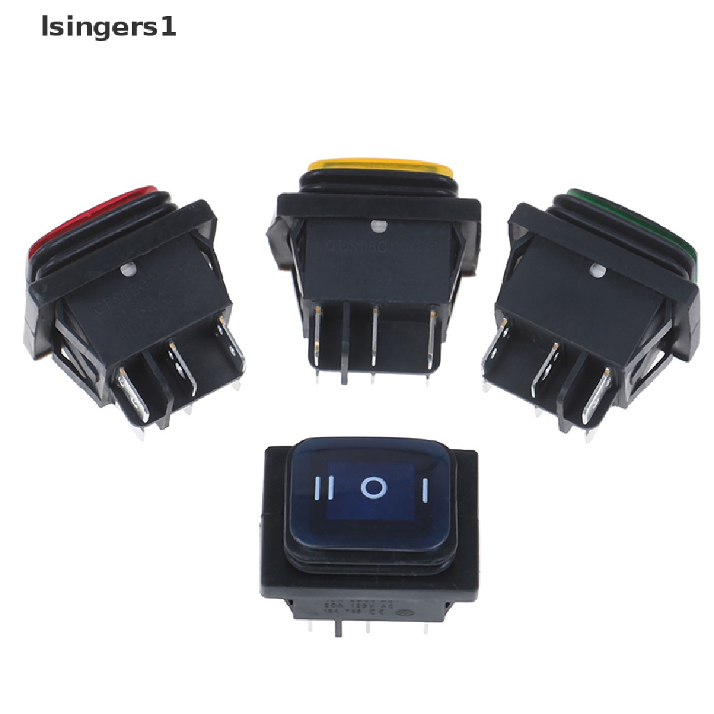 (lsingers1) 1pc Saklar Rocker Toggle 6-pin 30A / 250V 12V 220V Anti Air Dengan Lampu LED Untuk Perahu