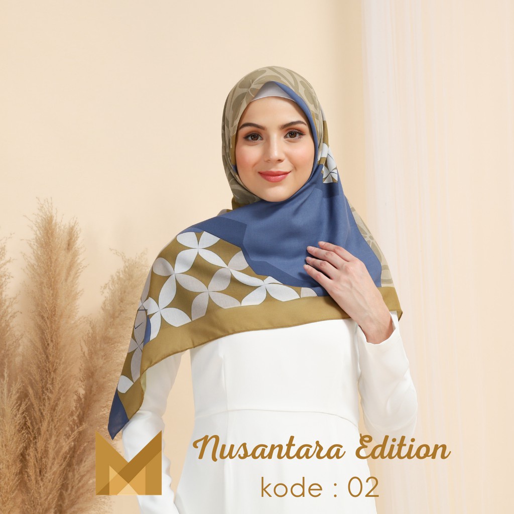 Meirista Hijab Nusantara Edition 02 | Kerudung Segi Empat Lasercut Segiempat Voal Premium Printing Motif/Jilbab/Kerudung