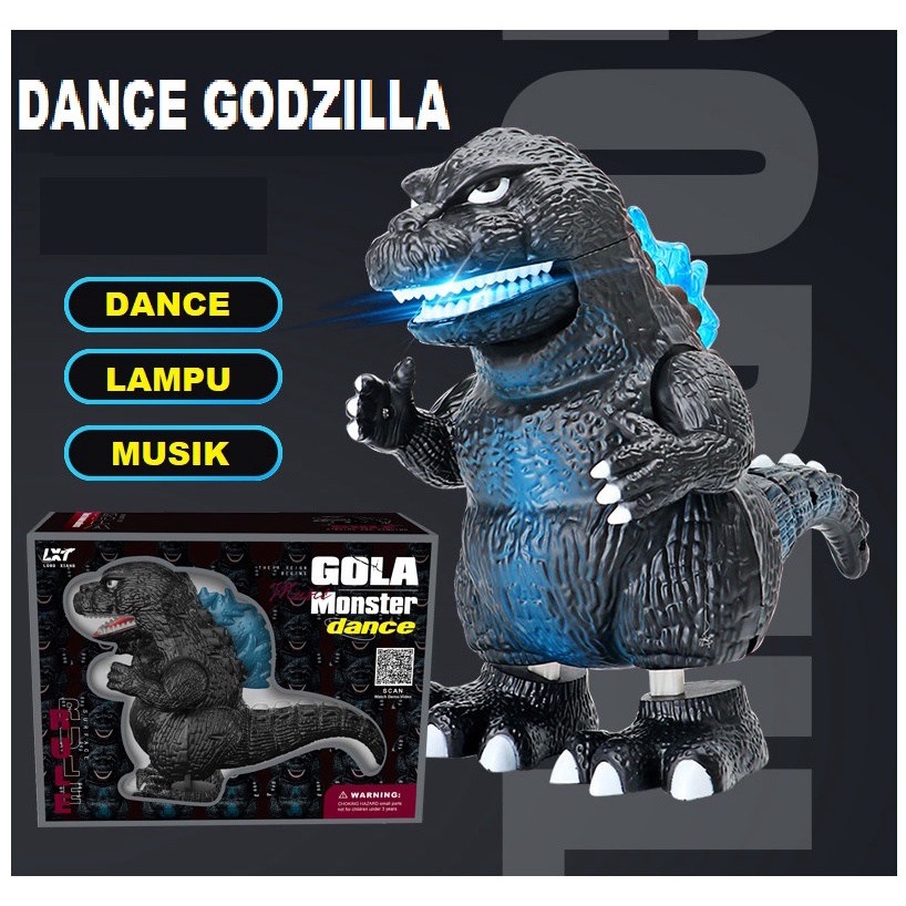 MAINAN ANAK DANCE GODZILLA DANCING MAIN ROBOT BAYI FIGURE DINO DINOSAUR GOZILLA WALKING GOYANG NARI 