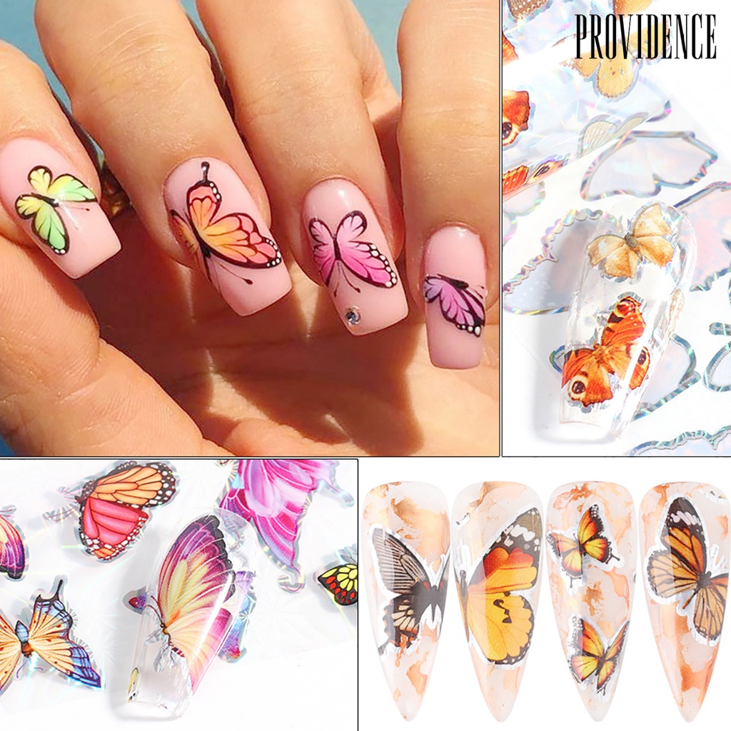 Providence 20Pcs Butterfly Design Nail Art Sticker Starry Sky Transfer Decal Manicure Decor