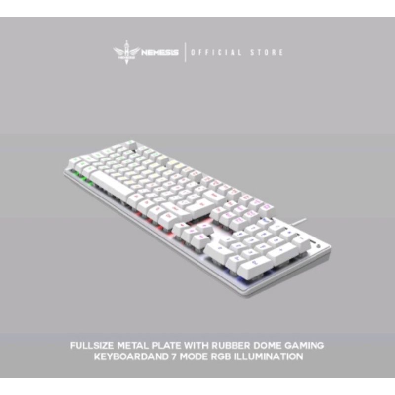 Keyboard Gaming Kr-301 Rgb Underglow nyk original white /suport otg