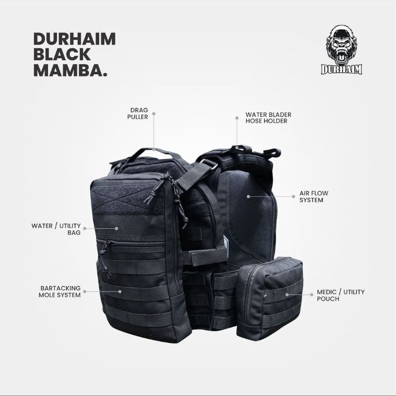 DURHAIM BLACK MAMBA | Flashmod Release System / Body Vest Blackmamba Original