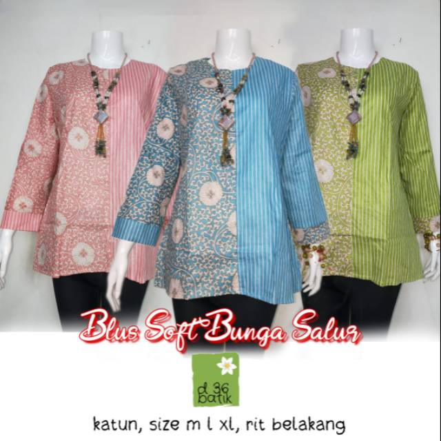 Blus soft bunga salur