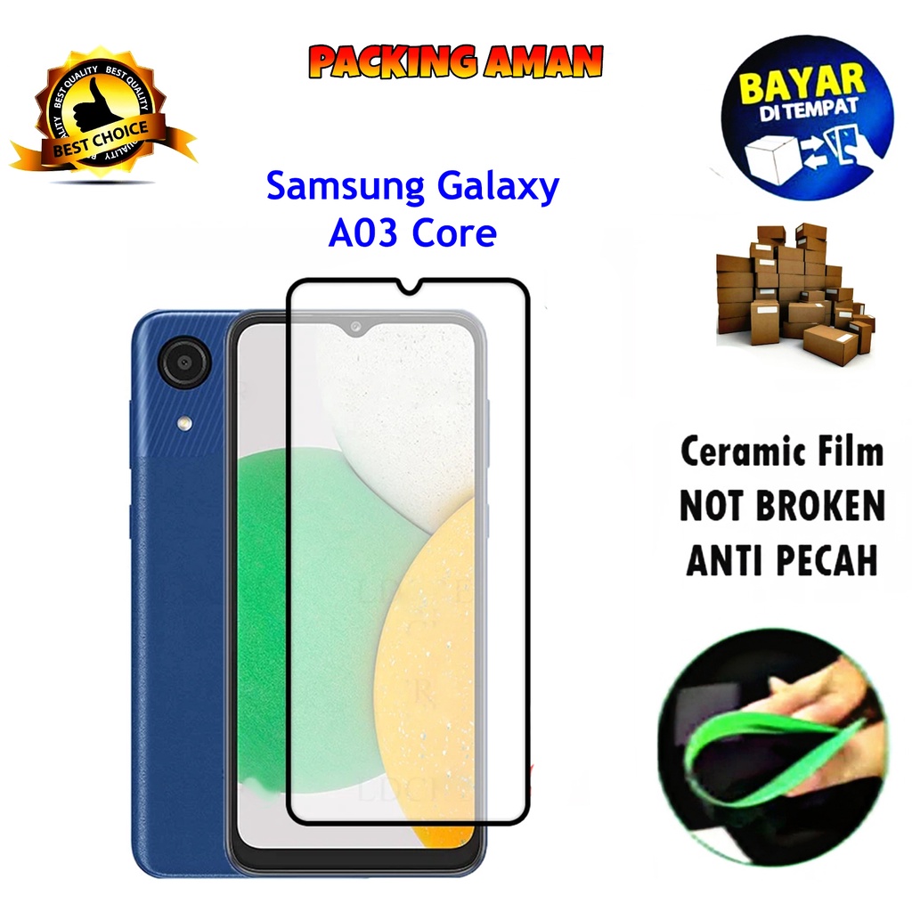 Tempered Glass Samsung Galaxy A03 Core FULL COVER FULL SCREEN Ceramic Film Anti Gores