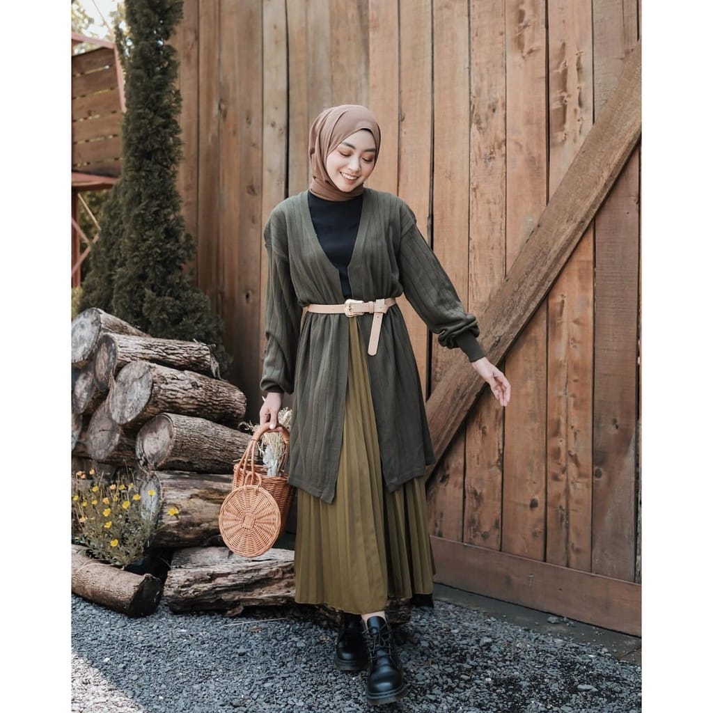 ZAHRA - Cardigan Wanita Rajut Halus Long Cardigan BUBBLE CARDY