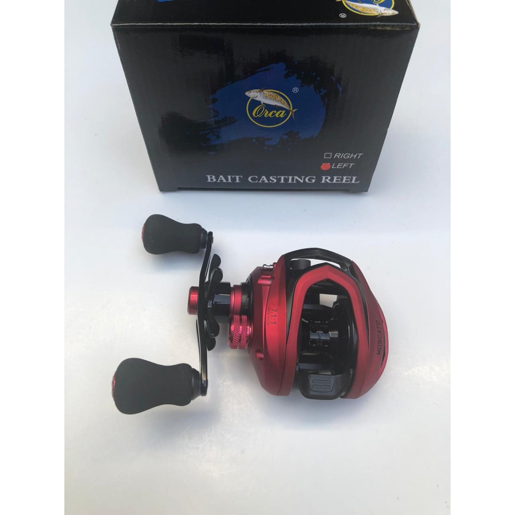 Reel Bc Orca Moscato 17+1 BB Ultrasmooth Baitcasting Max Drag 8Kg - merah maroon Maniac.Fishing