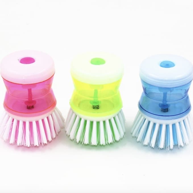 (MANYTHING) Alat Sikat Panci Dispenser Tempat Sabun Cair Dapur Cuci Piring Spons / Alat Sikat Panci Termurah