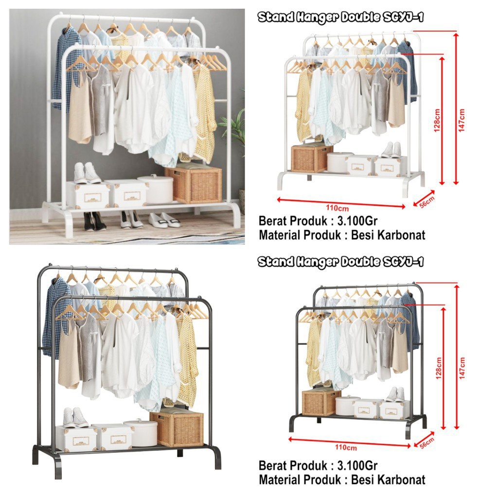 Rak Gantungan Baju Besi / Stand Hanger Display Butik Bazar