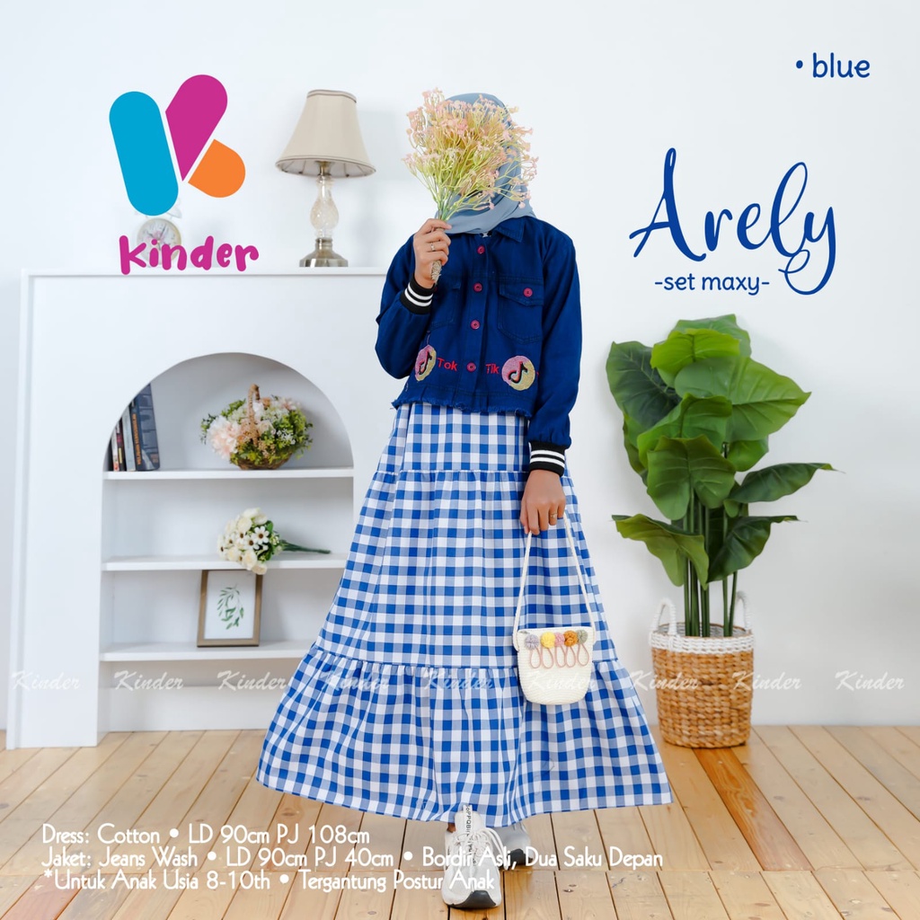Gamis Anak Setelan Gamis Setelan Jaket Gamis Kotak-kotak