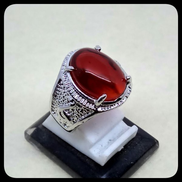CINCIN BATU AKIK PERMATA MERAH SIAM SIZE KANTORAN TERMURAH !!!