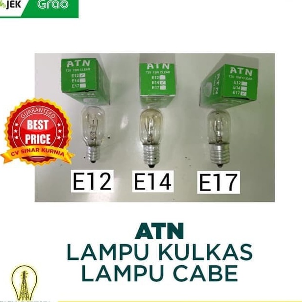 Lampu Kulkas LAMPU CABE E12 E14 E17 15watt ATN SNI MURAH