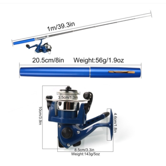 Set Pancingan Pulpen Mini Fishing Rod Pen Joran Pancing Pulpen Pancingan Portable Alat Pancing Paket