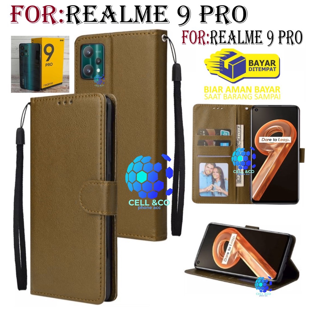 NEW REALME 9 PRO CASE FLIP LEATHER WALLET PREMIUM FLIP CASE BUKA TUTUP KESING HP CASING FLIP CASE REALME 9 PRO