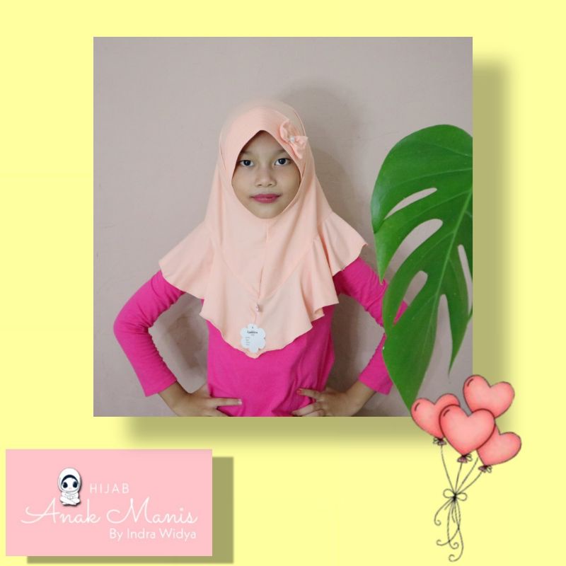 Hijab anak bergo instant kaos manis