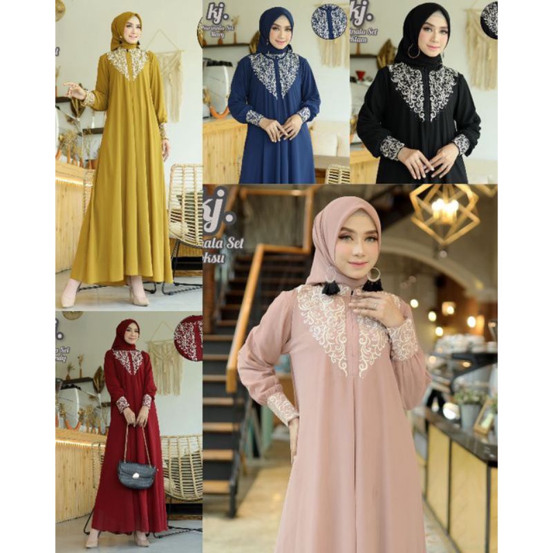 Fashion Muslim Gamis Premium Set Hijab / Gamis Surinala