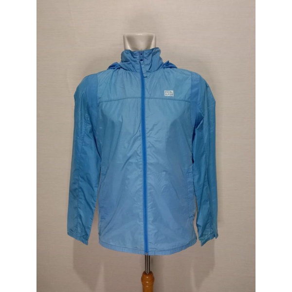 Jaket running Polham packable biru