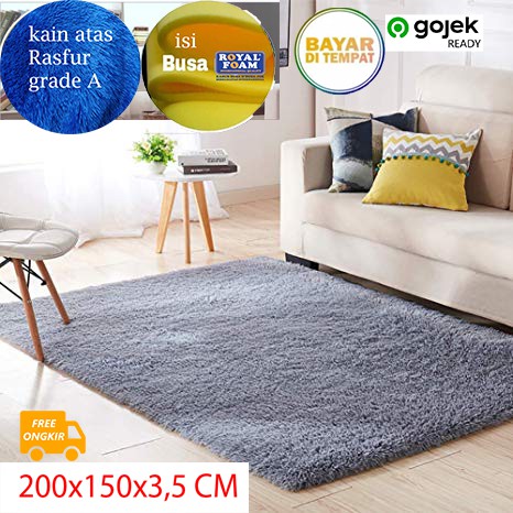  Karpet  bulu  busa royal uk 150x200x3 5cm Shopee Indonesia