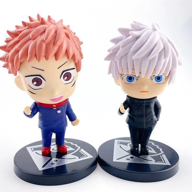 6pcs Mainan Action Figure Anime Jujutsu Kaisen Q Version Yuji Itadori Mysterious Megumi Gojo Satori Gisaki Roses Bahan Pvc