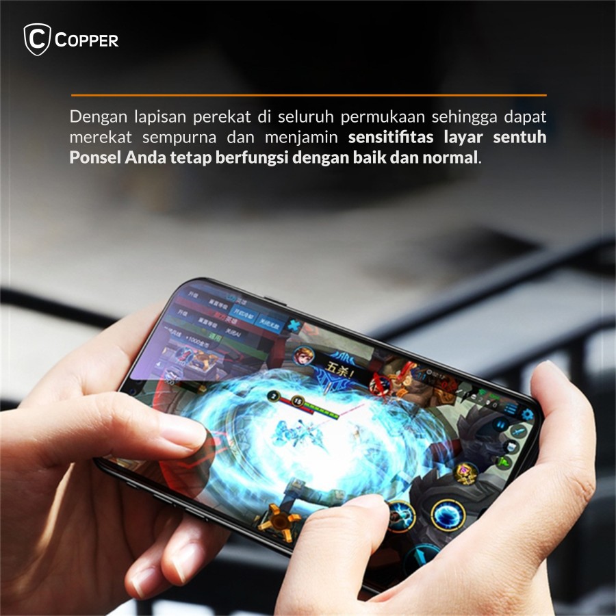 Samsung Galaxy A10s - COPPER Tempered Glass Full Glue Premium  Glossy