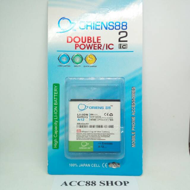 Baterai Batre Battery Double Power OR88/ Oriens88 Evercoss A12