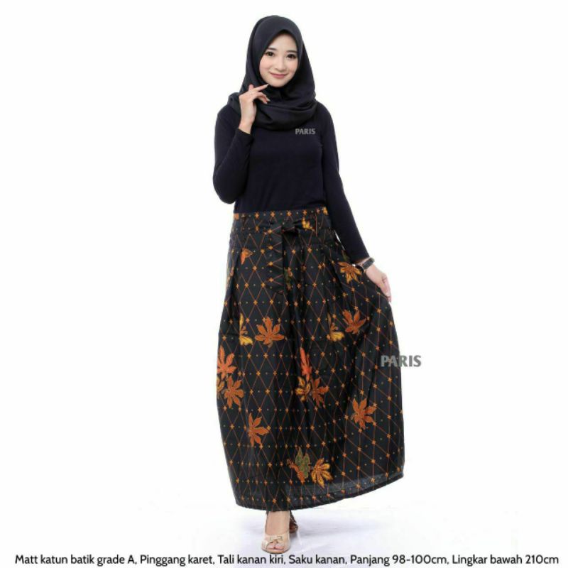 Rok Katun Motif Batik Wanita Remaja Dewasa Panjang Jumbo Fashion Muslim Kekinian Terbaru Pekalongan-G