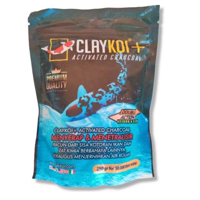 Clay Koi + Activated Charcoal 250gr Penjernih Air Kolam dan Menetralisir Racun