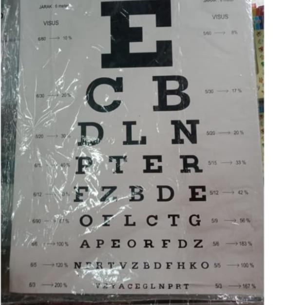 ◙ snelent chart test mata senelen kertas tes cek rabun mata jarak sampai 6 meter cek baca mata ➩