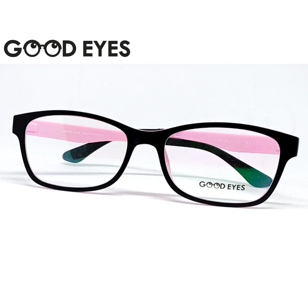 Good Eyes 8126-59 Pink Kacamata Unisex Free Lensa Anti Radiasi