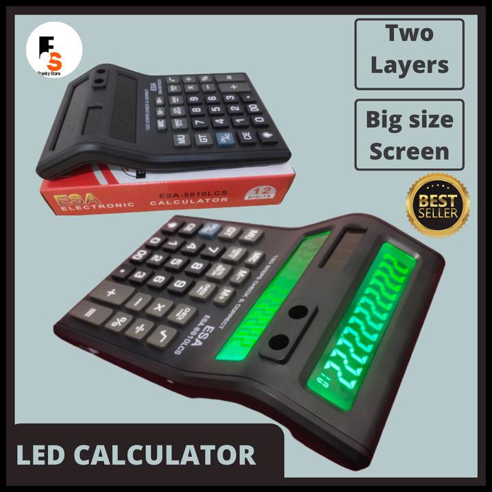 

Esa Kalkulator Dagang 12 Digit 2 Layar Led Menyala Ukuran Besar 8810