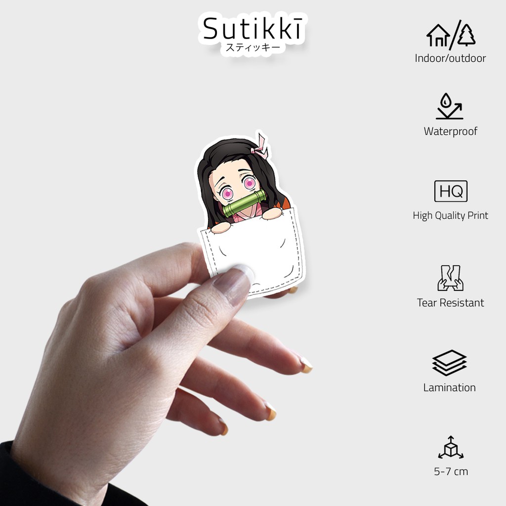 Sutikki | Sticker Pack Nezuko Kamado Kimetsu No Yaiba Demon Slayer Wibu Waifu Stiker Laptop Vinyl