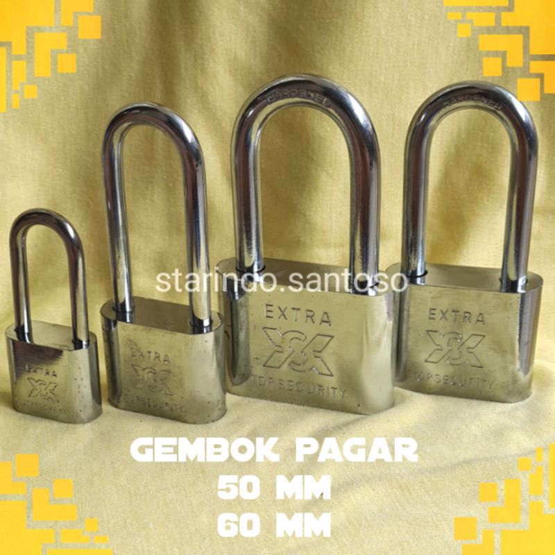 Terlaris GEMBOK LEHER PANJANG besar UKURAN 50 60 MM YSK gembok pagar kuat