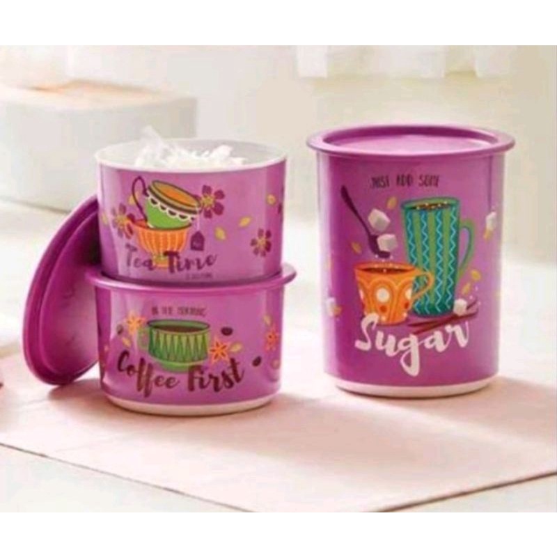 tea time canister/tea time canister tupperware/tea time Tupperware/Tupperware ungu/Small Mosaic Cani