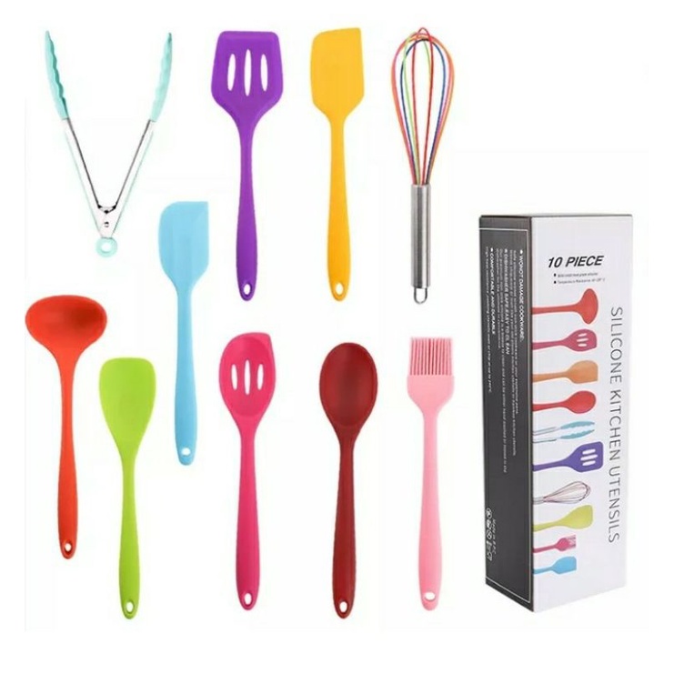 Sutil Silikon 10pcs Spatula Tahan Panas Multicolor