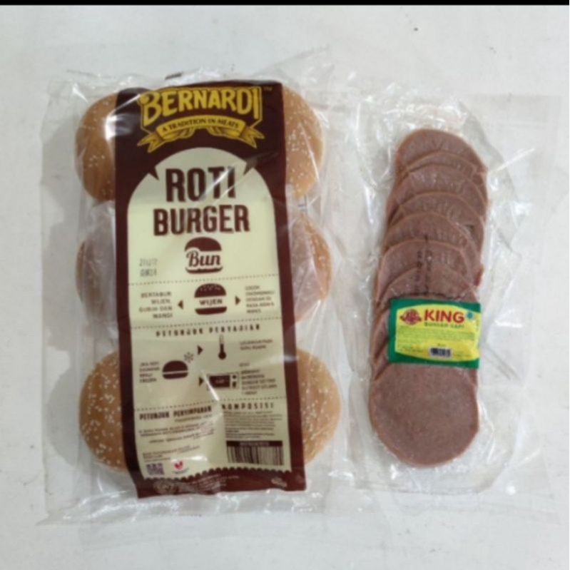 

[PAKET] BERNARDI burger wijen+king food isian burger 10s
