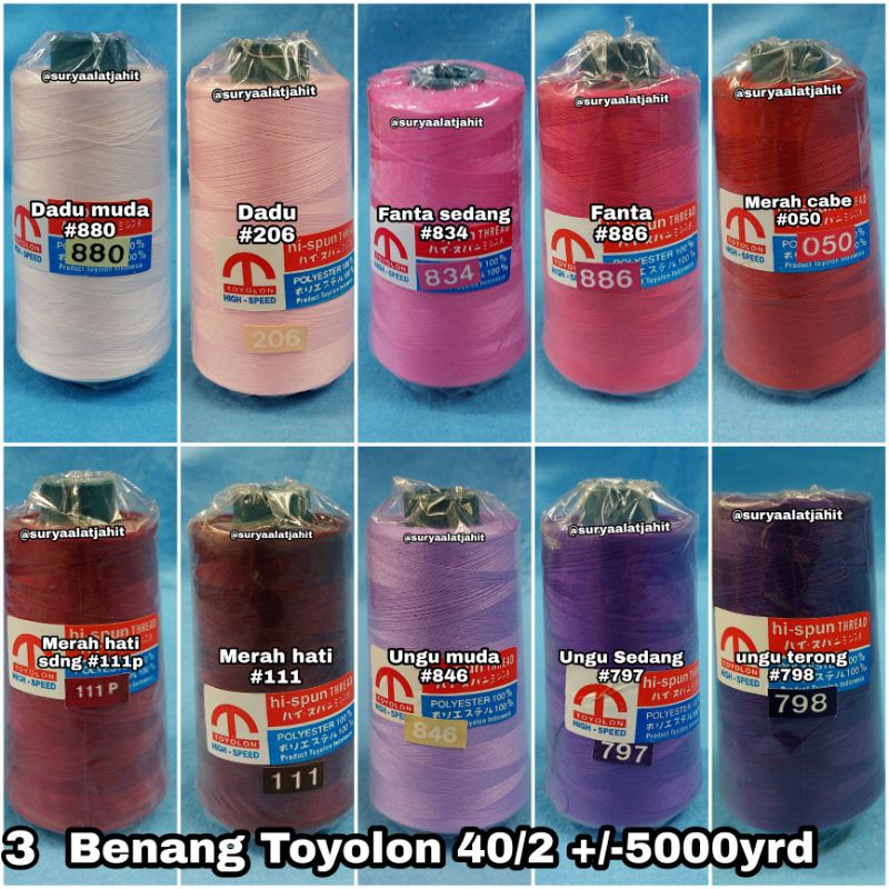 🅰️Benang Toyolon 40/2 +/-5000Y =rp.14.500/1Rol