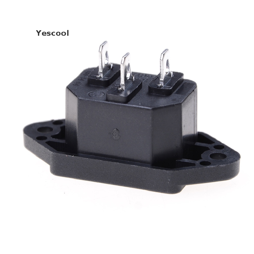 Yescool 5Pcs Konektor Power Inlet Iec320 C14 Male Plug AC 250V 10A