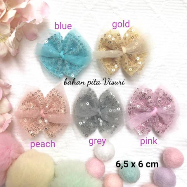 Bow Transparan Sequin Lembut