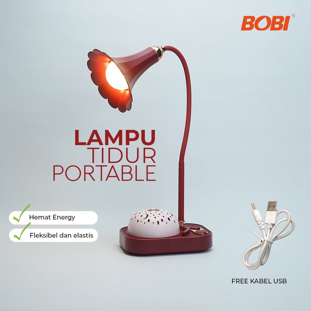 Lampu Tidur kode  UP180 Desk Lamp Model Bunga LED Lucu / Lampu Tidur atau Lampu Belajar Merk Bobi - Warna Random