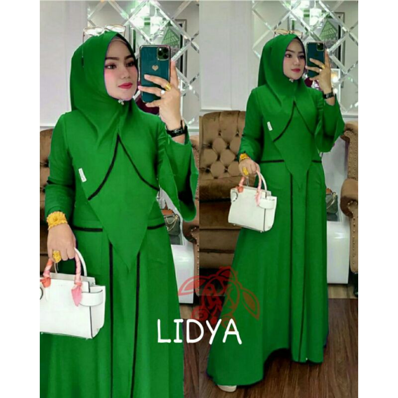 Maxi Maxy Dress Gamis Syari Moscrepe Jumbo Lidya 2XL