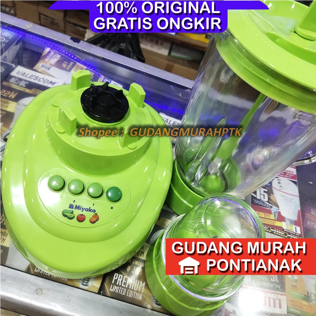 Blender Kaca 2in1 Miyako 1,5 Liter BL- 151 GF (BIG CONTAINER) lengkap pelumat basah dan kering