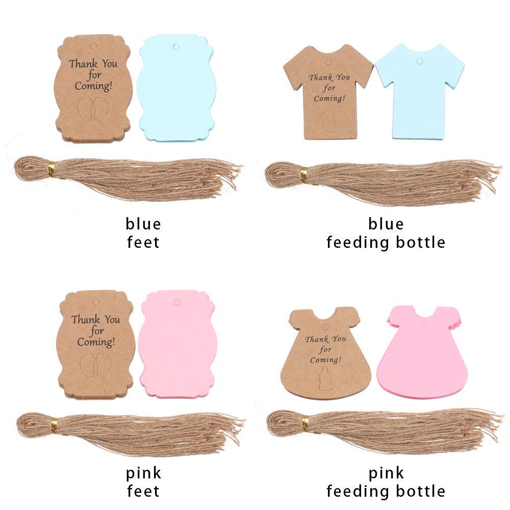 Nanas 50PCS Baby Shower Hanging Tag Boy or Girl Perlengkapan Pesta Gender Reveal Packing Label