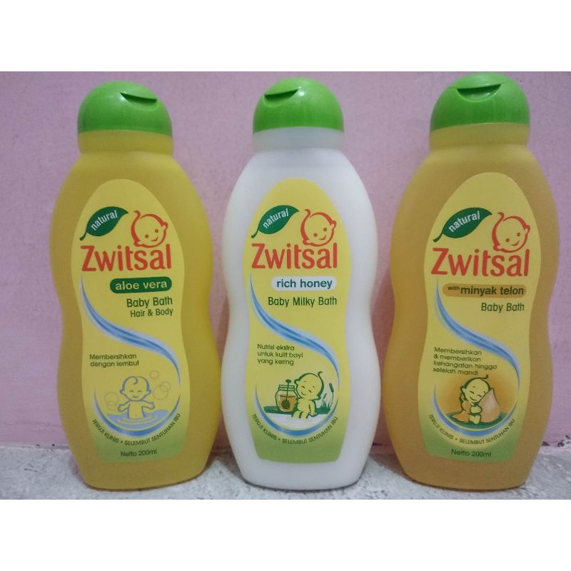 Zwitsal Natural Baby Bath 2in1 Hair &amp; Body, Rich Honey 200ml Tub