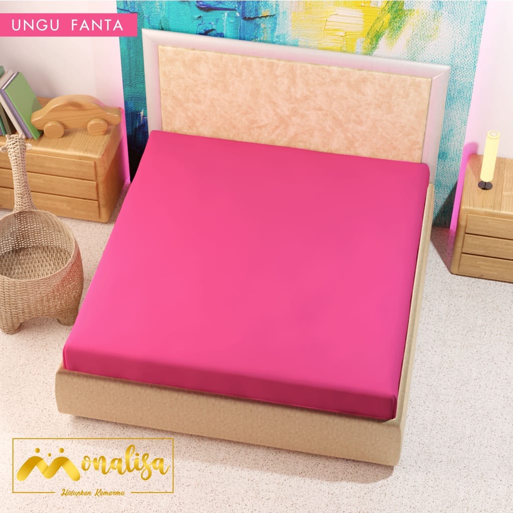 Sprei Polos Waterproof (Anti Air/Anti Ompol) Polos Ukuran 100, 120, 160, 180-Ungu Fanta
