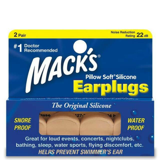 Macks Earplugs silicone penutup Telinga renang / Penutup Telinga dewasa