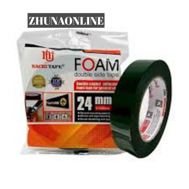 

NACHI DOUBLE SIDE FOAM DOUBLE TAPE BUSA 24MM × 5M (HIJAU)