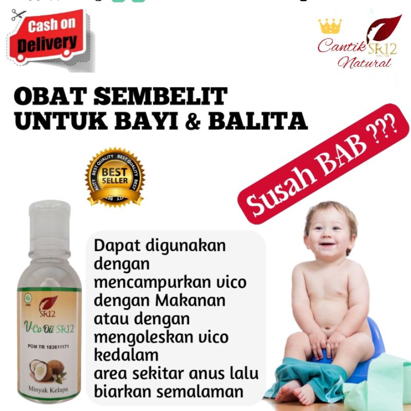 Obat Sembelit Anak VCO OIL SR12 BPOM Untuk Bayi dan Balita